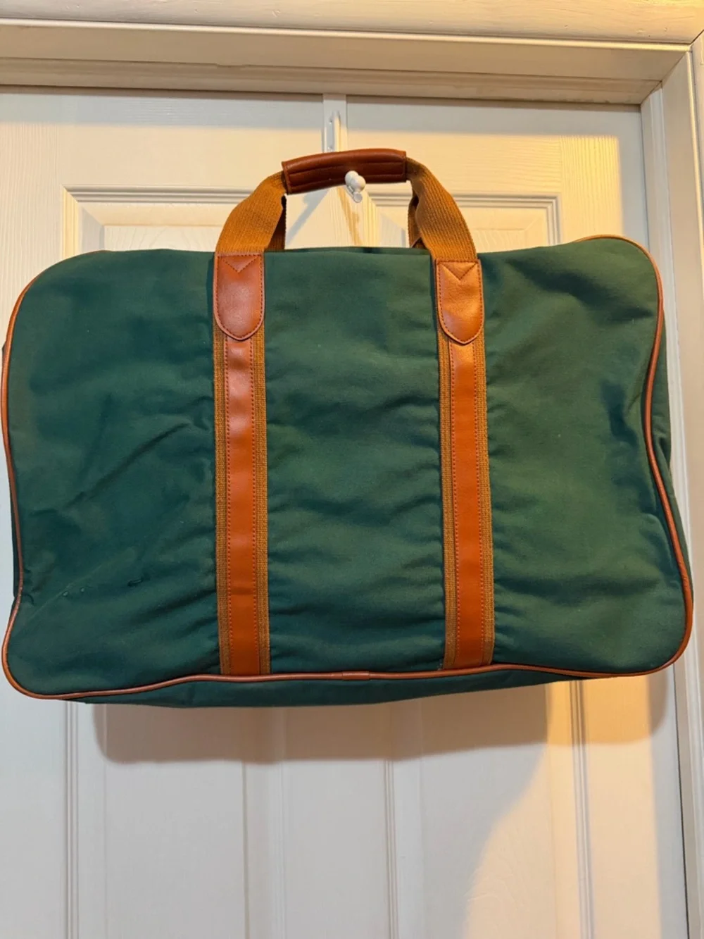 Polo Ralph Lauren Vintage Green Tan Soft Side Small Suitcase